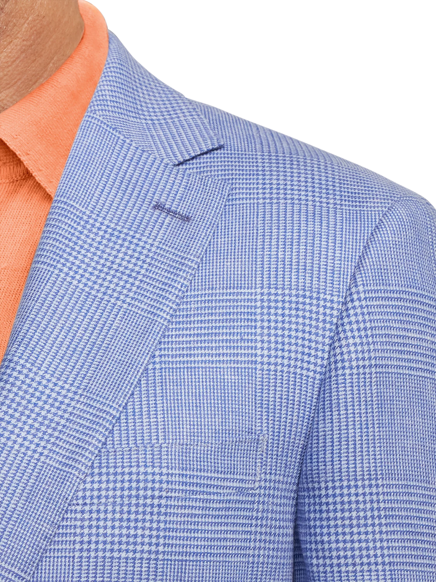 Linen Blend Single Breasted Notch Lapel Sport Coat - Blue - Image 6