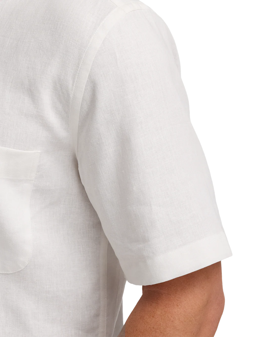 Linen Blend Solid Casual Shirt - White - Image 4