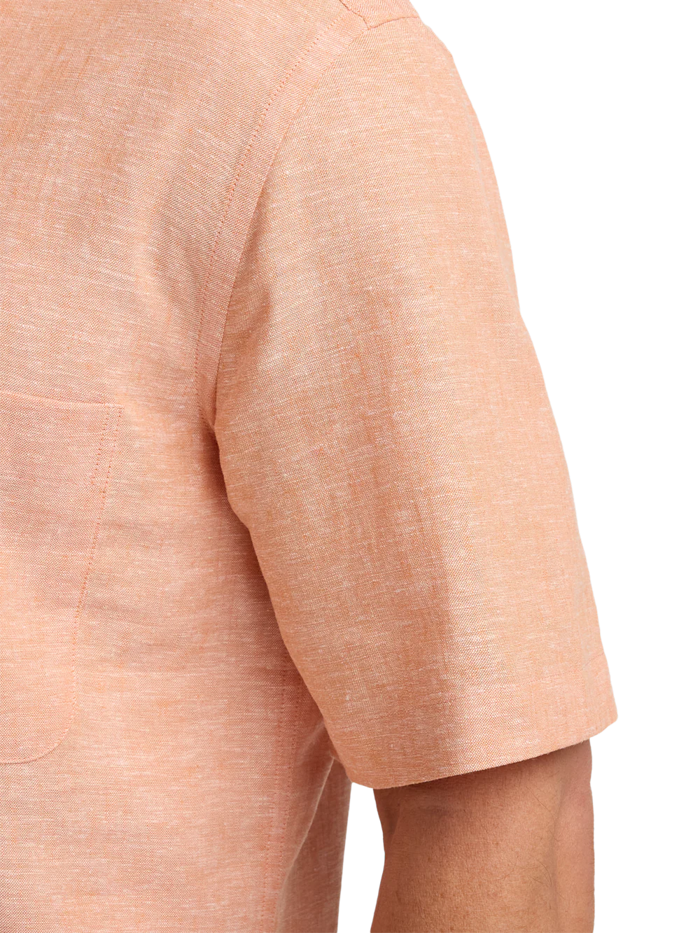 Linen Blend Solid Casual Shirt - Light Coral - Image 4