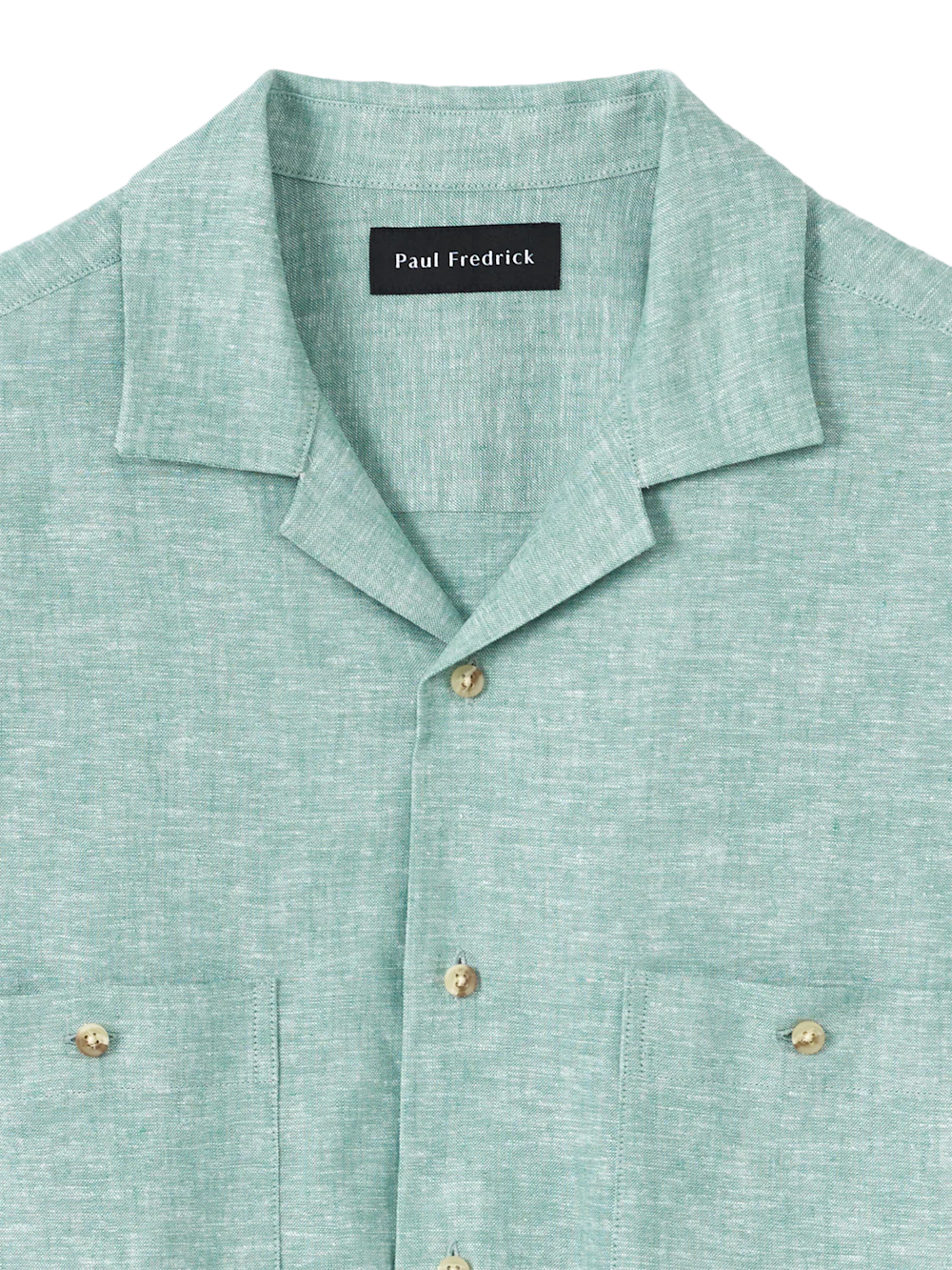 Linen Blend Solid Casual Shirt - Light Aqua - Image 6