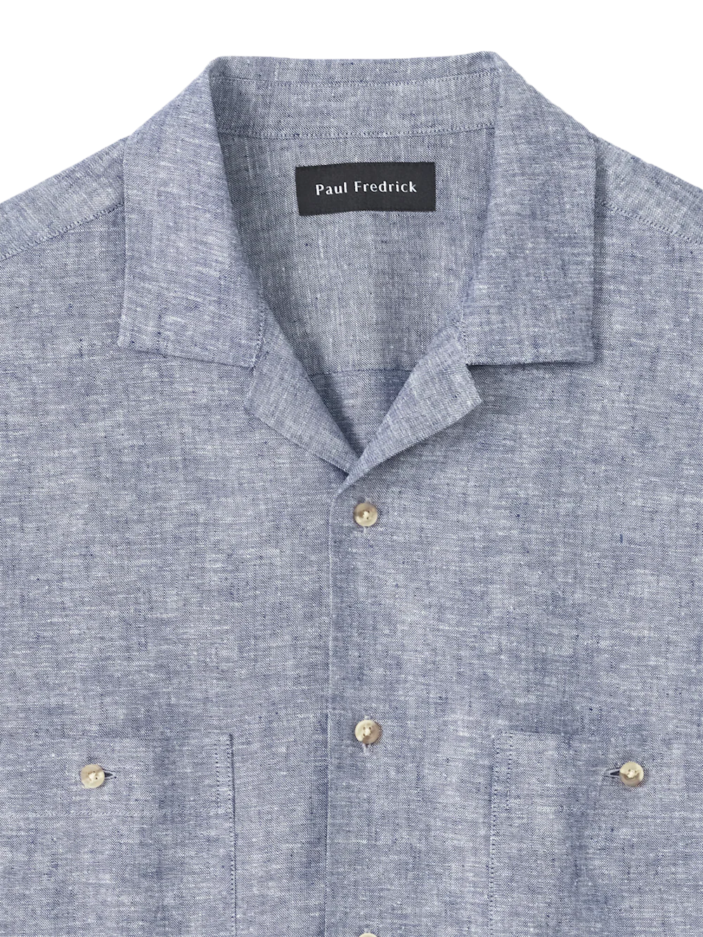 Linen Blend Solid Casual Shirt - Blue - Image 6