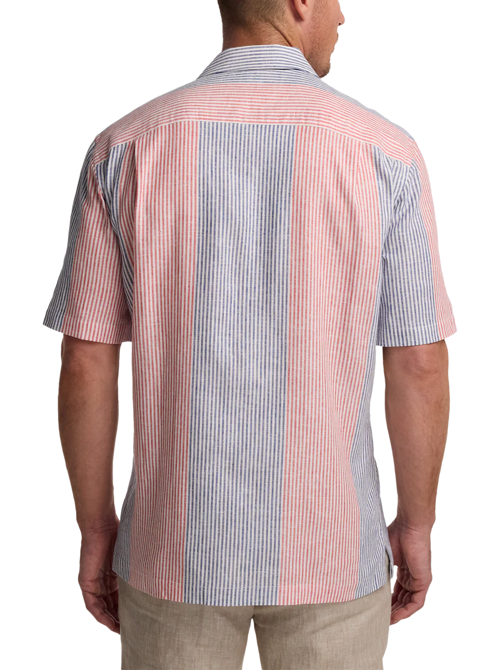 Linen Blend Stripe Casual Shirt - Multi - Image 5