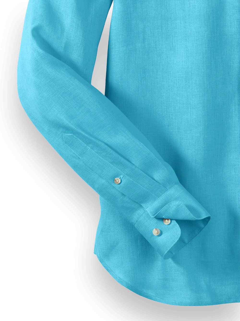 Linen Solid Casual Shirt - Aqua - Image 7