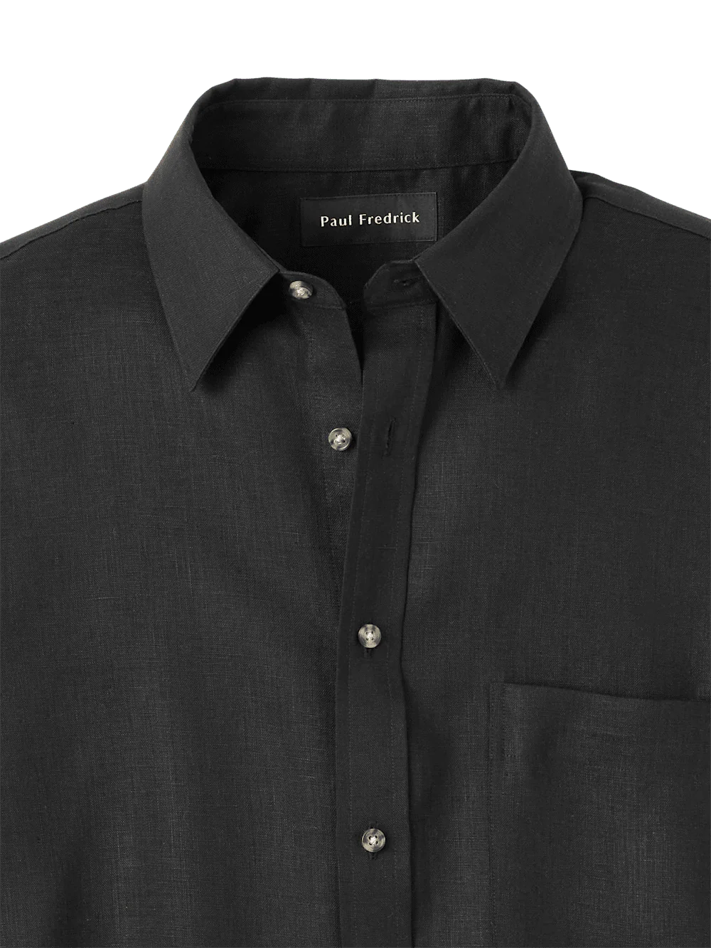 Linen Solid Casual Shirt - Black - Image 6