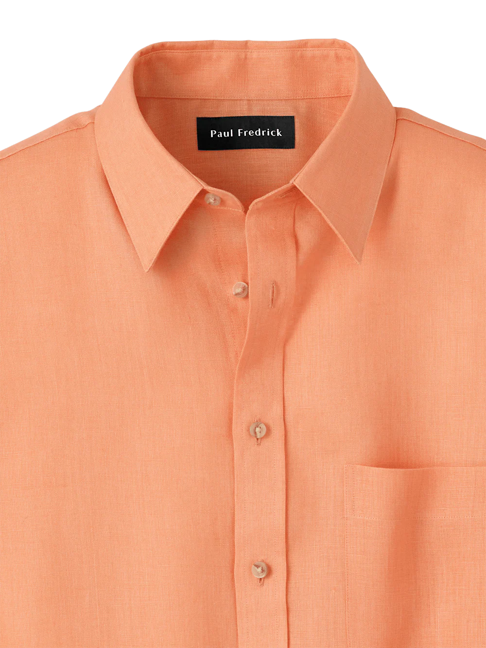 Linen Solid Casual Shirt - Coral - Image 6