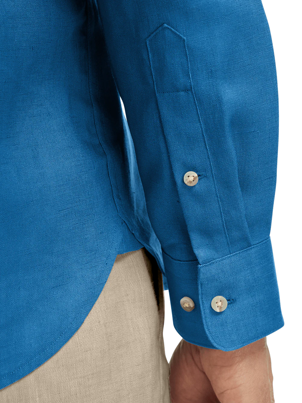 Linen Solid Casual Shirt - Dark Blue - Image 4
