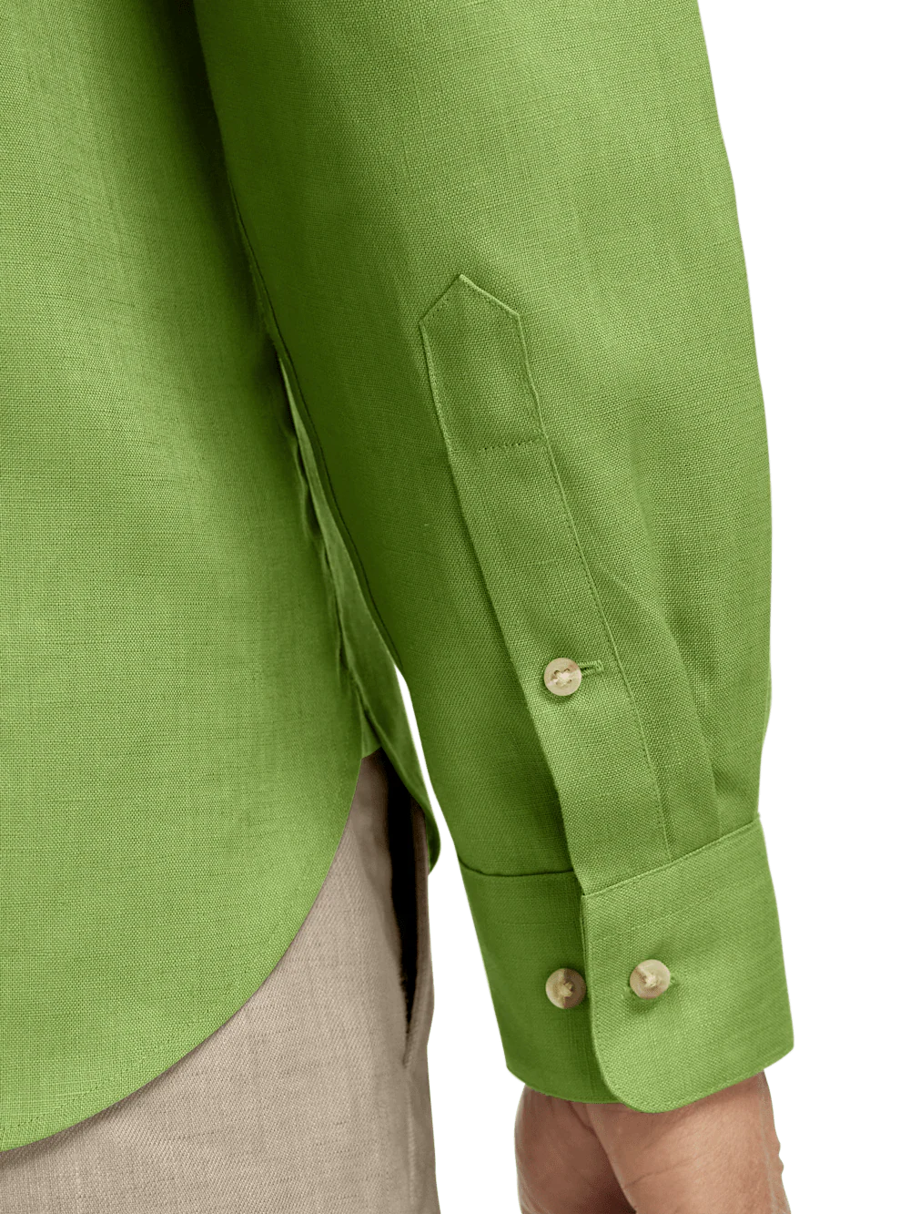 Linen Solid Casual Shirt - Green - Image 4