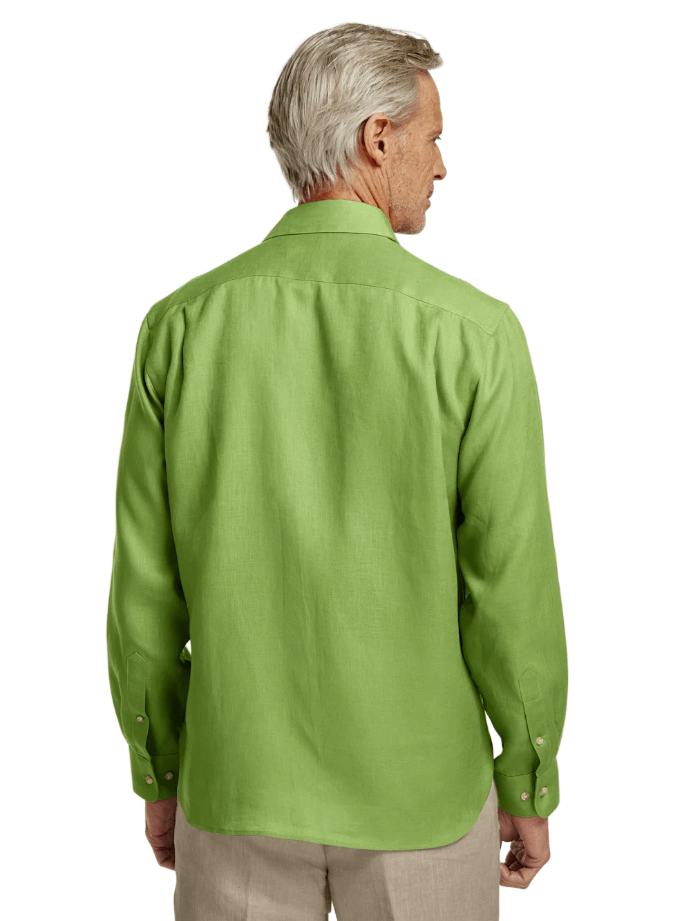 Linen Solid Casual Shirt - Green - Image 5