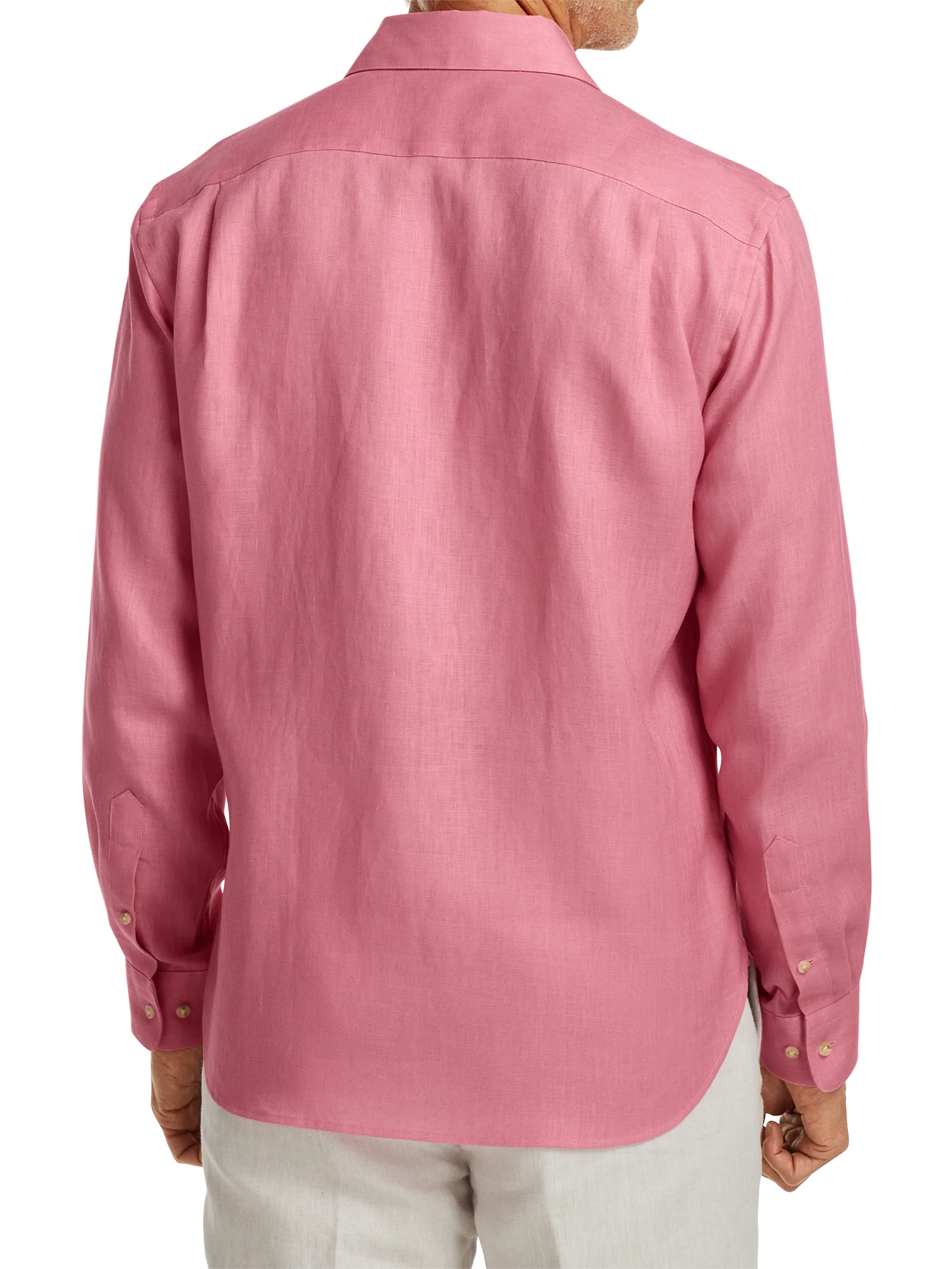 Linen Solid Casual Shirt - Pink - Image 5