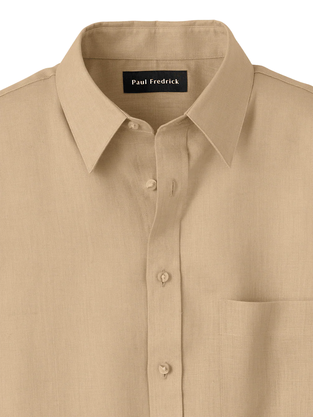 Linen Solid Casual Shirt - Tan - Image 6