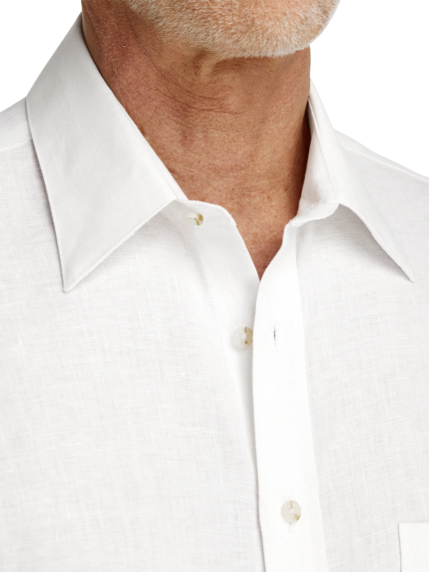 Linen Solid Casual Shirt - White - Image 3