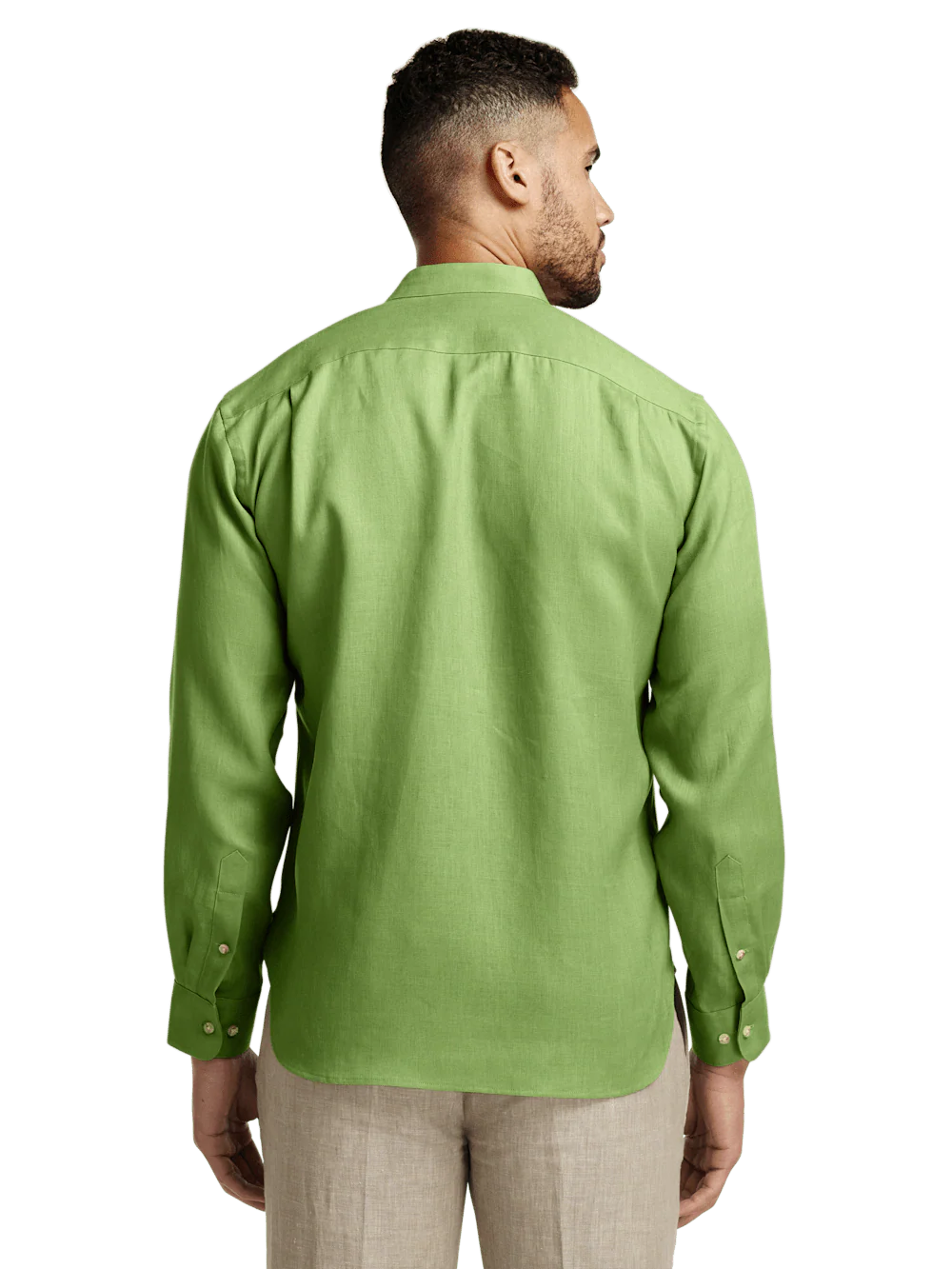Linen Solid Casual Shirt - Green - Image 5