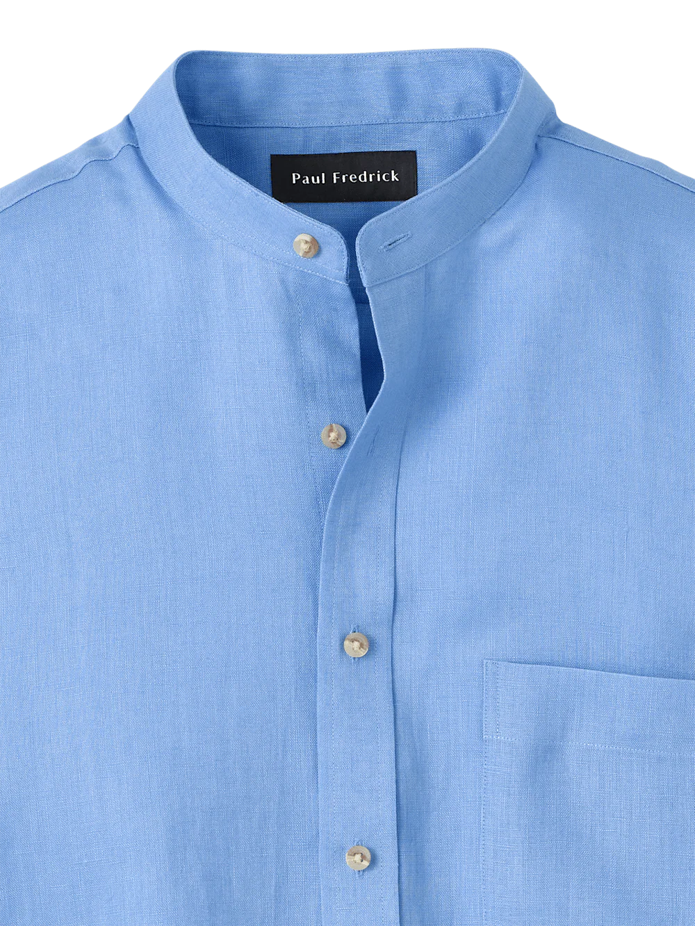 Linen Solid Casual Shirt - Light Blue - Image 6