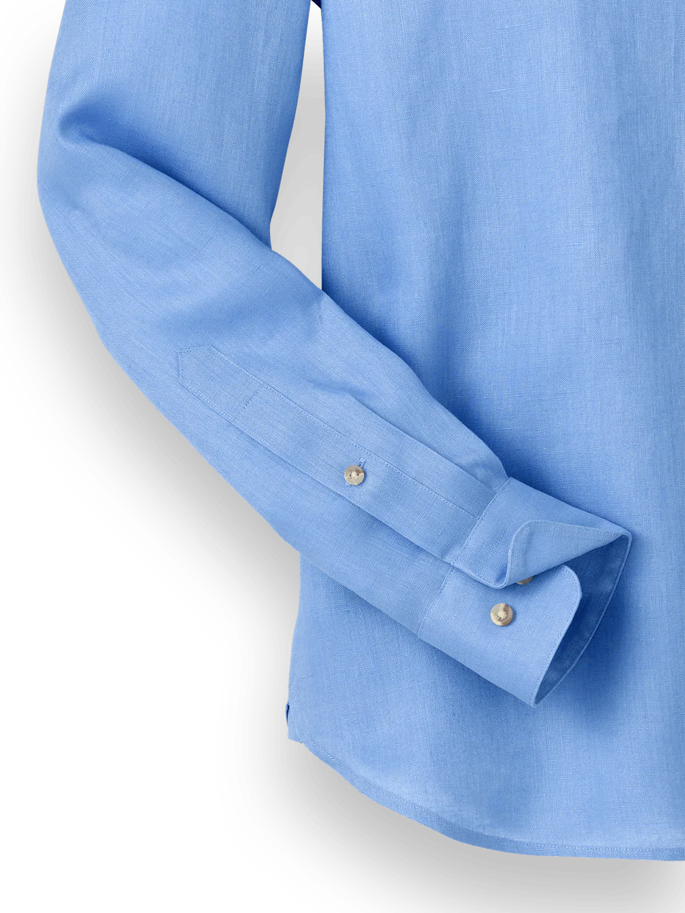 Linen Solid Casual Shirt - Light Blue - Image 7