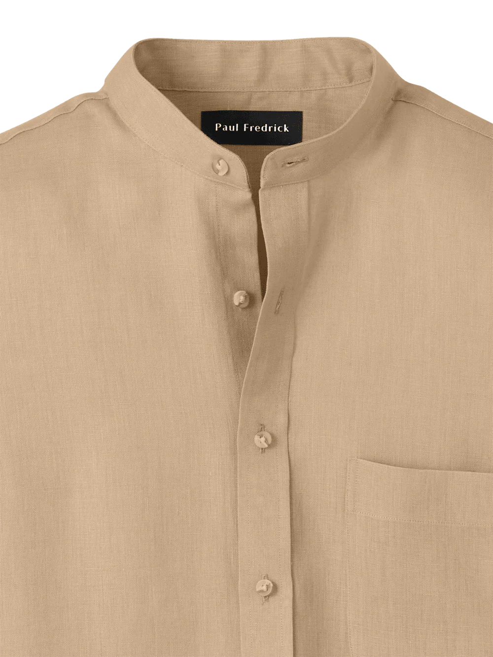 Linen Solid Casual Shirt - Tan - Image 6