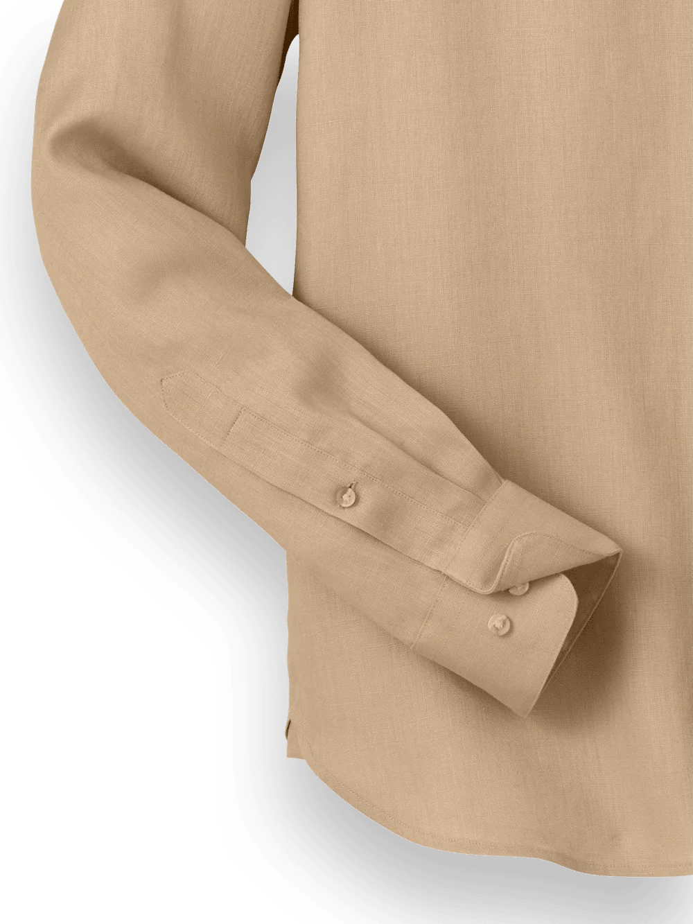 Linen Solid Casual Shirt - Tan - Image 7