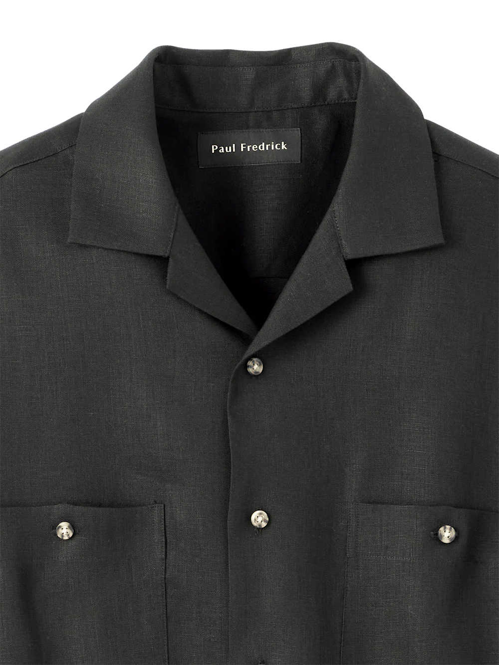 Linen Solid Casual Shirt - Black - Image 6