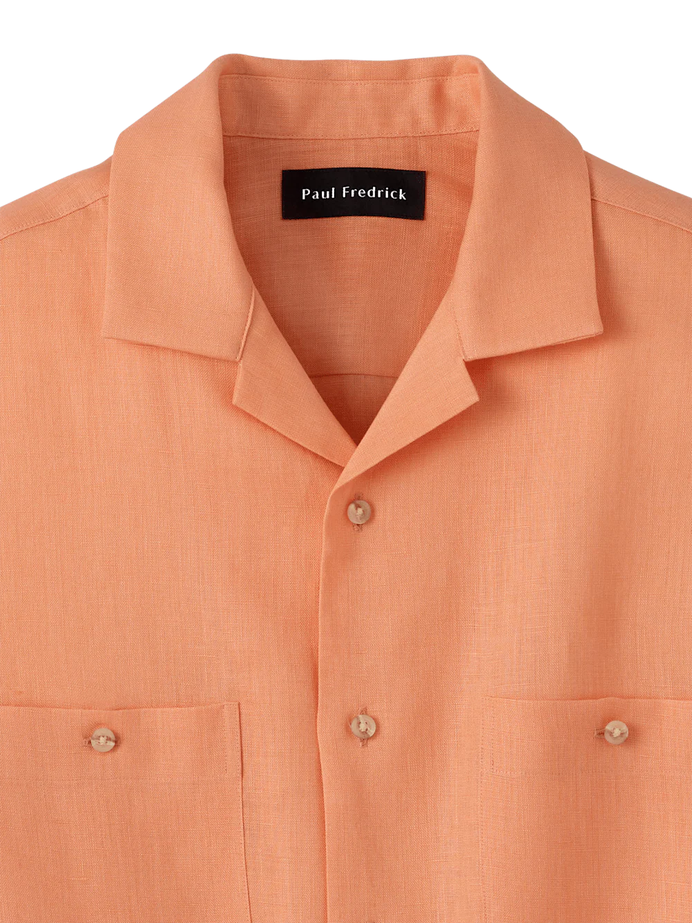 Linen Solid Casual Shirt - Coral - Image 6
