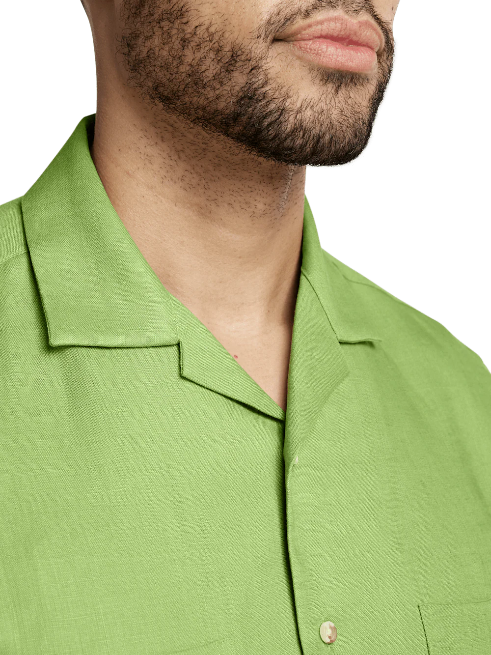 Linen Solid Casual Shirt - Green - Image 3