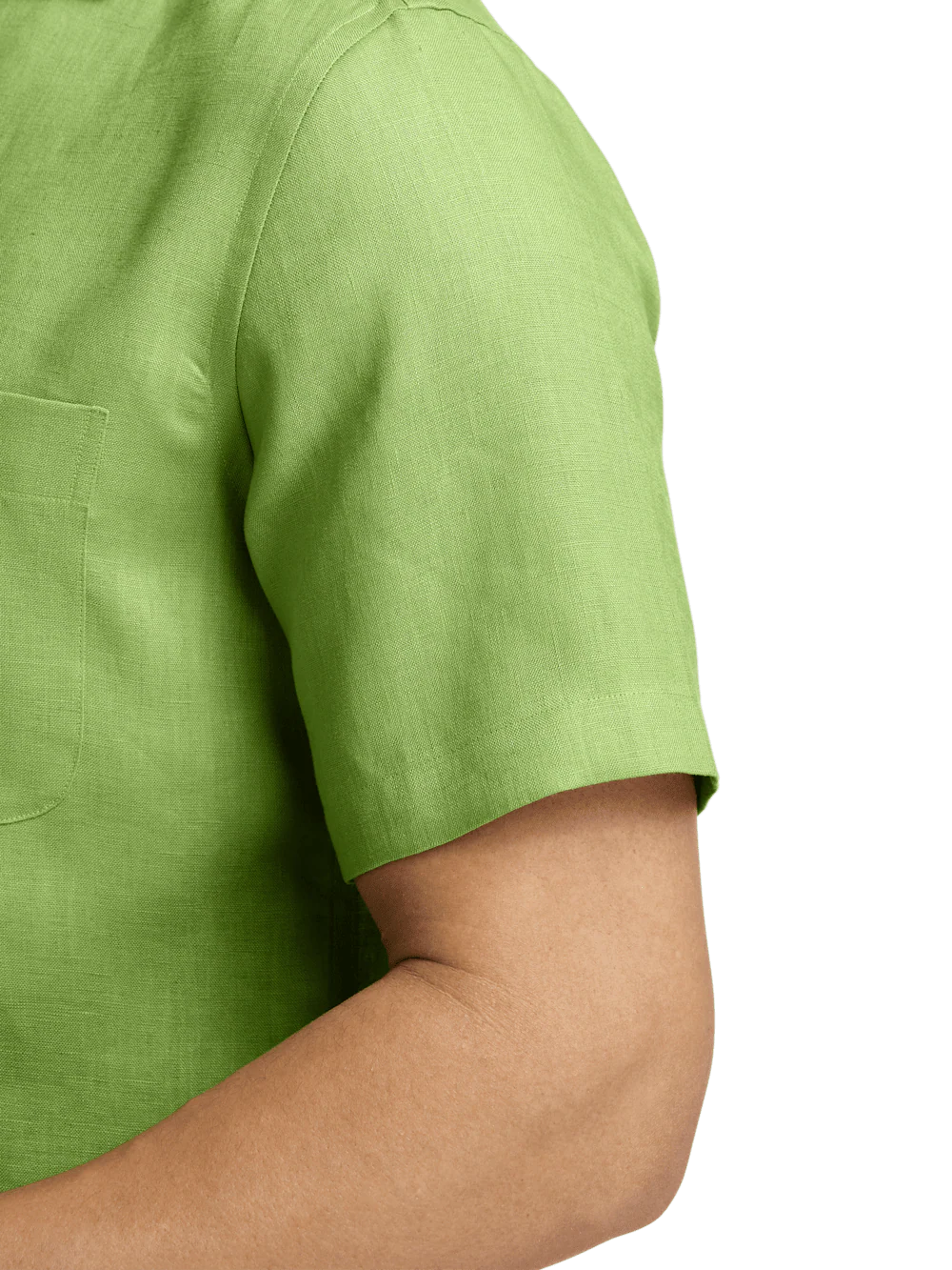 Linen Solid Casual Shirt - Green - Image 4