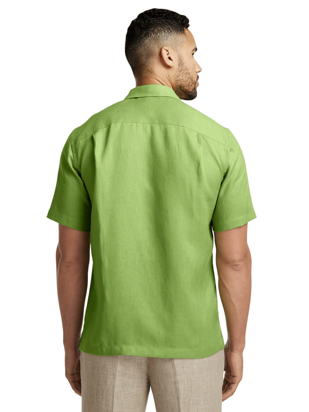 Linen Solid Casual Shirt - Green - Image 5