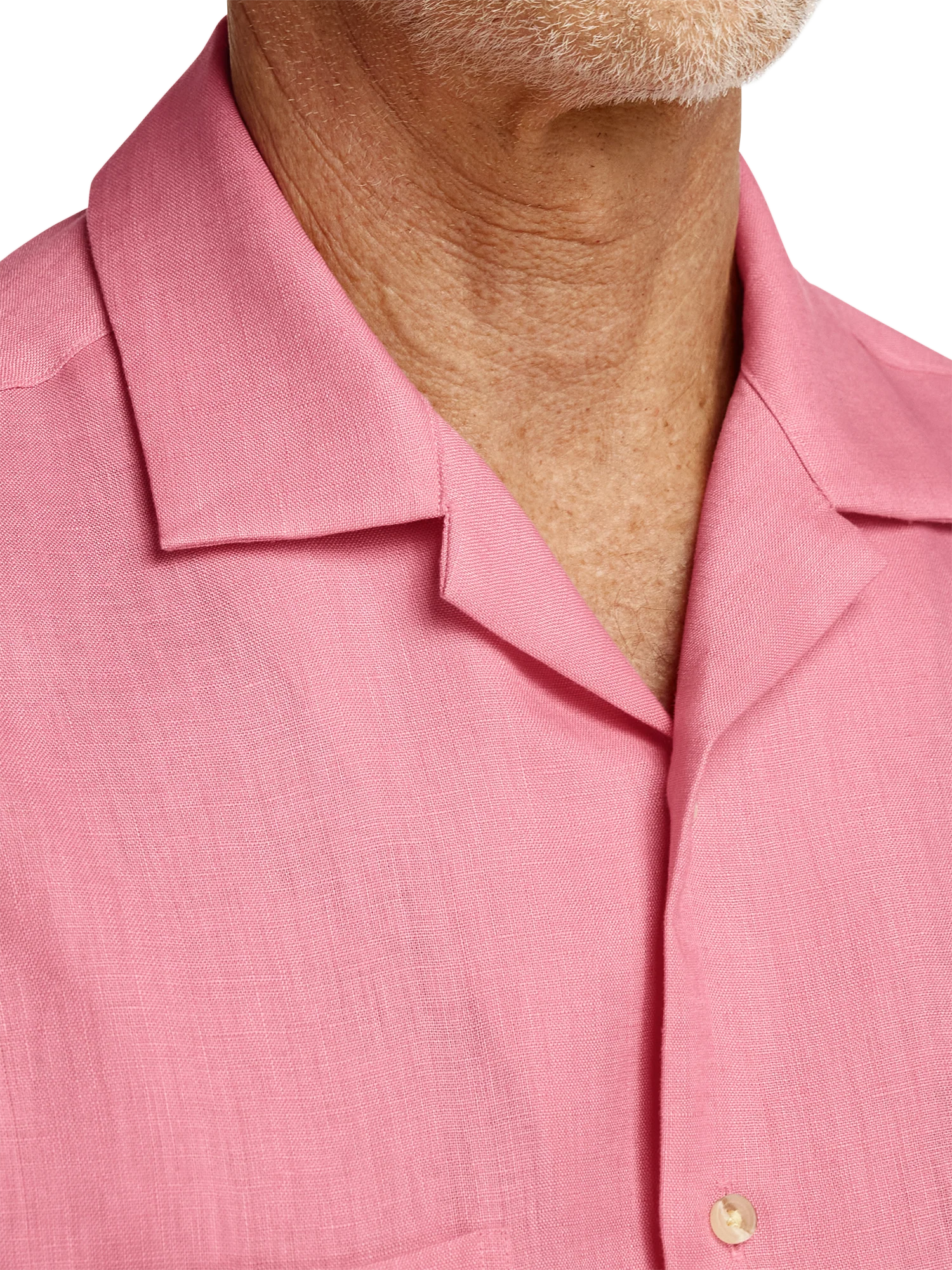 Linen Solid Casual Shirt - Pink - Image 3