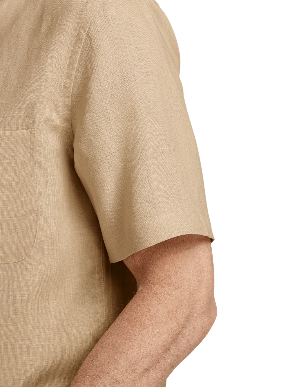 Linen Solid Casual Shirt - Tan - Image 4