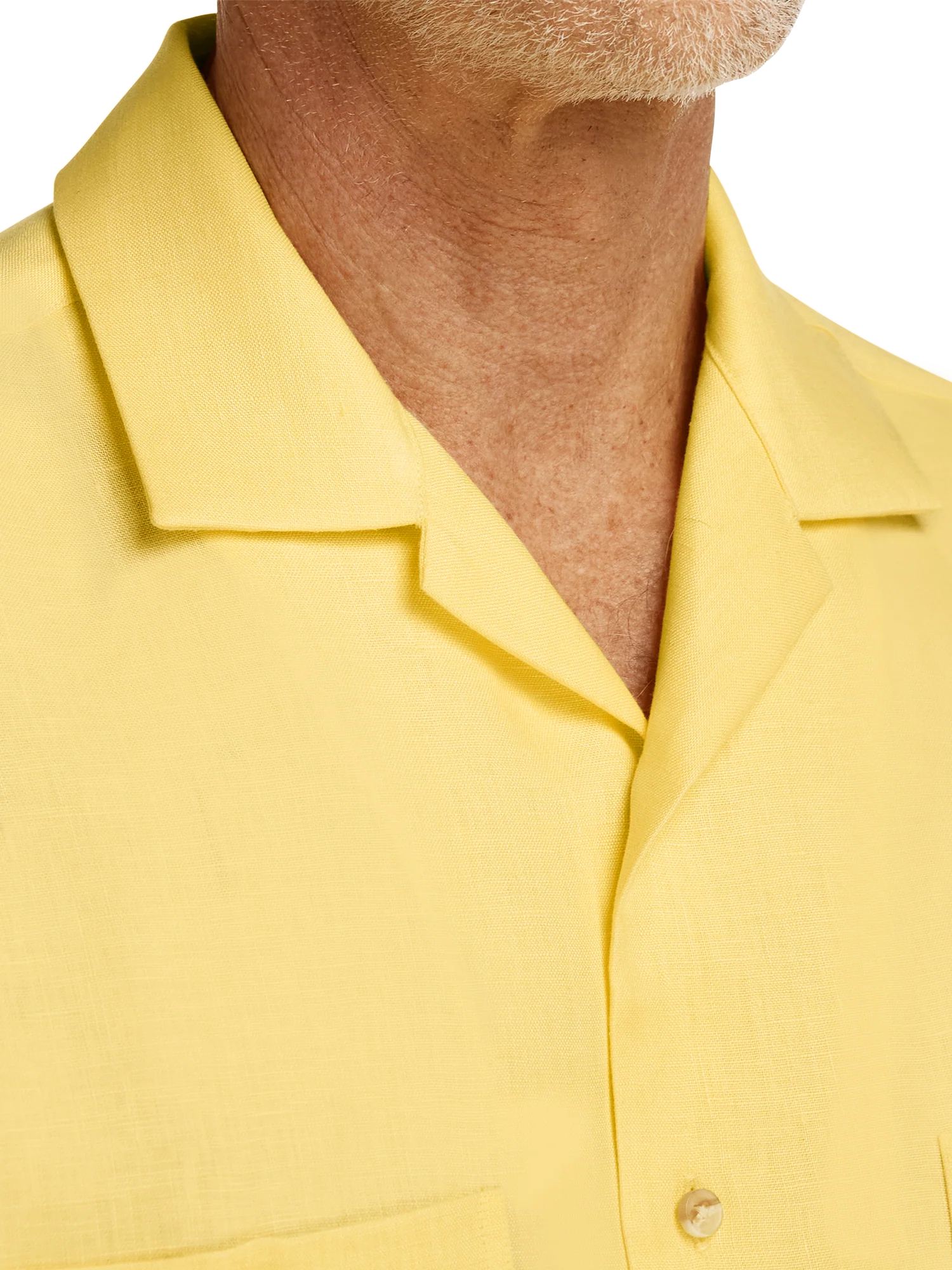Linen Solid Casual Shirt - Yellow - Image 3