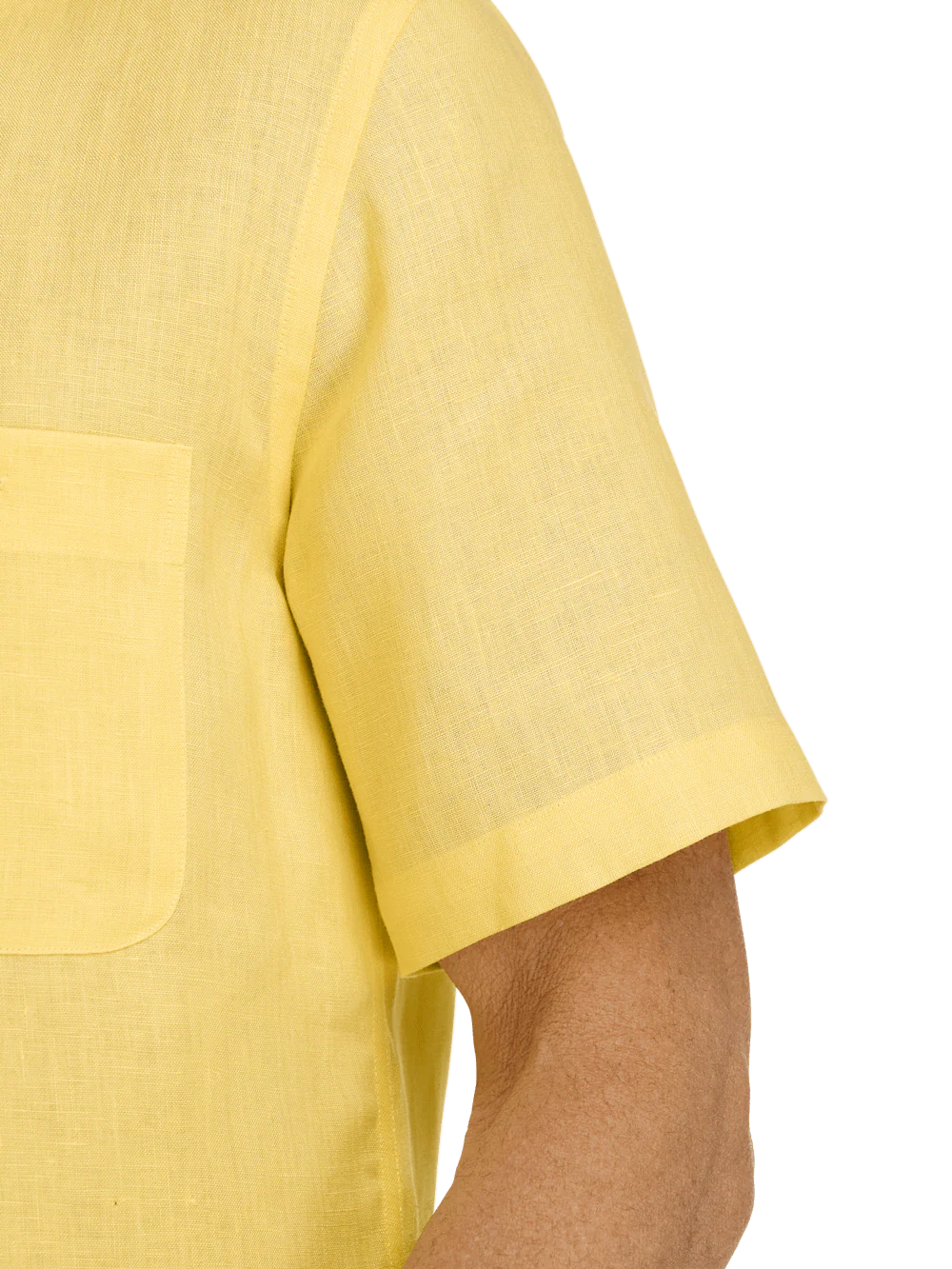 Linen Solid Casual Shirt - Yellow - Image 4