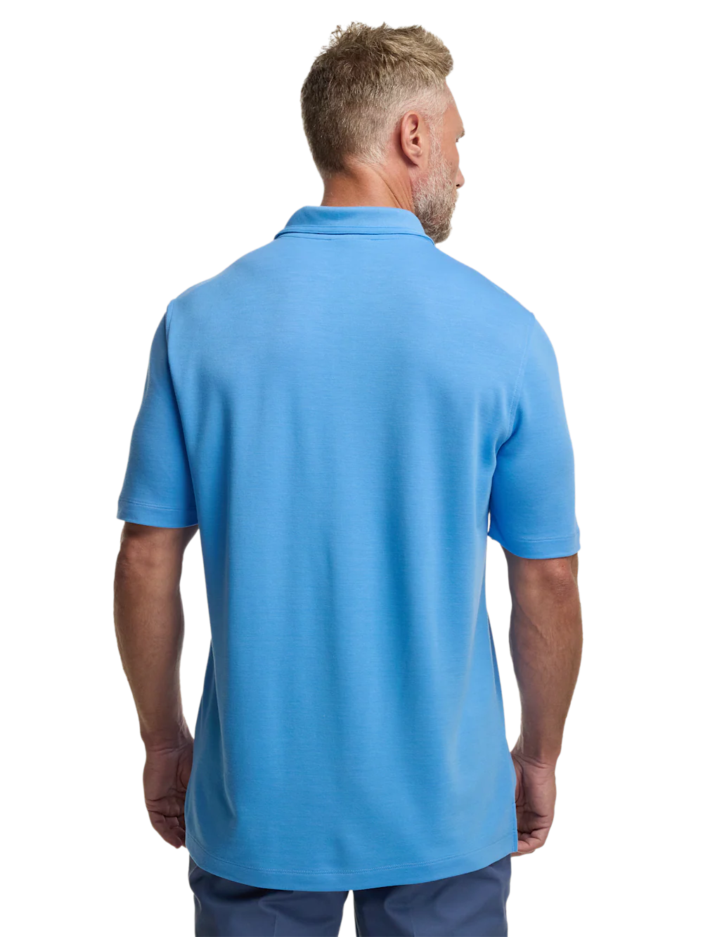Lyocell Blend Quarter Zip Polo - Blue - Image 6