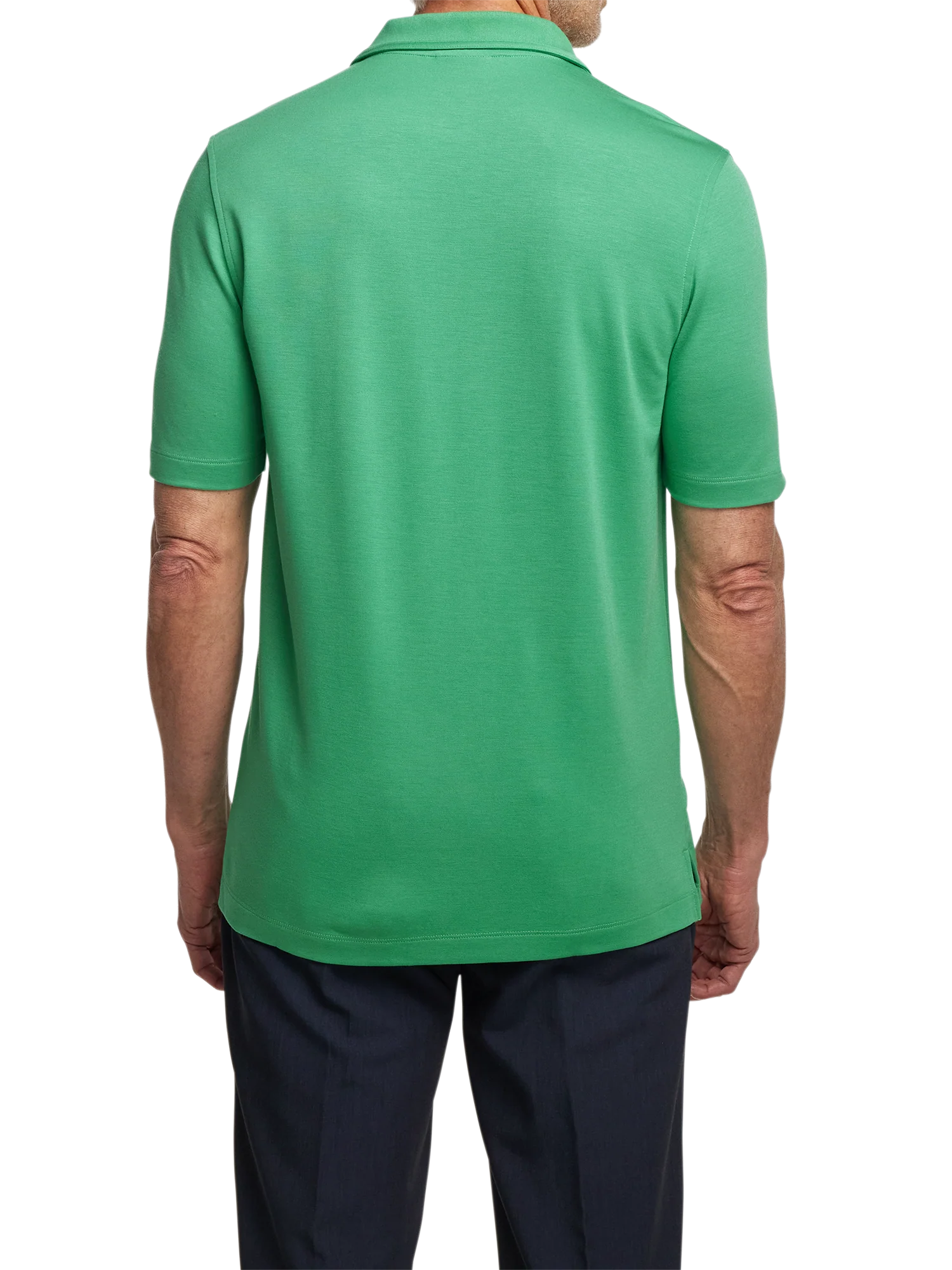 Lyocell Blend Quarter Zip Polo - Green - Image 6