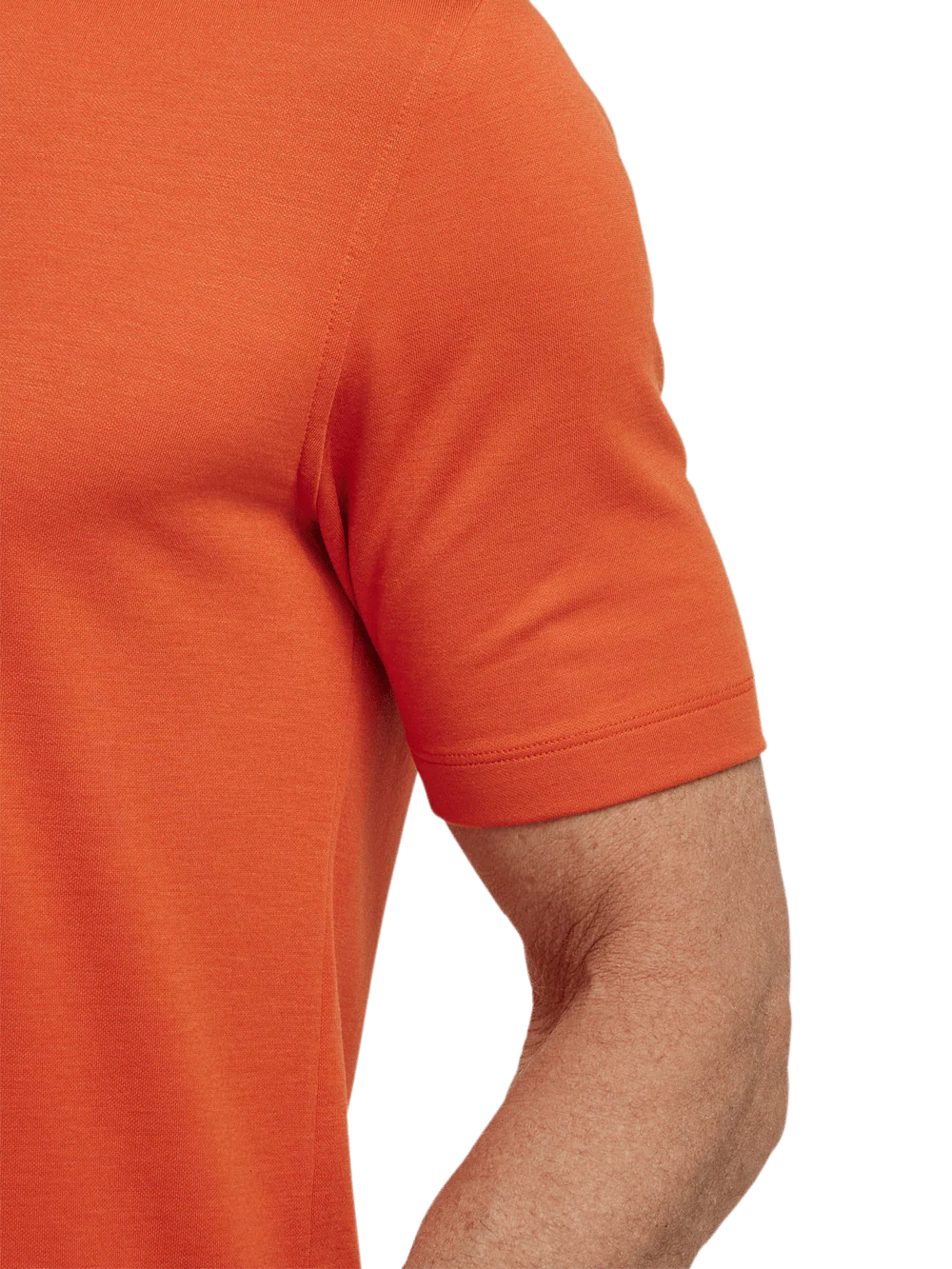 Lyocell Blend Quarter Zip Polo - Rust - Image 4