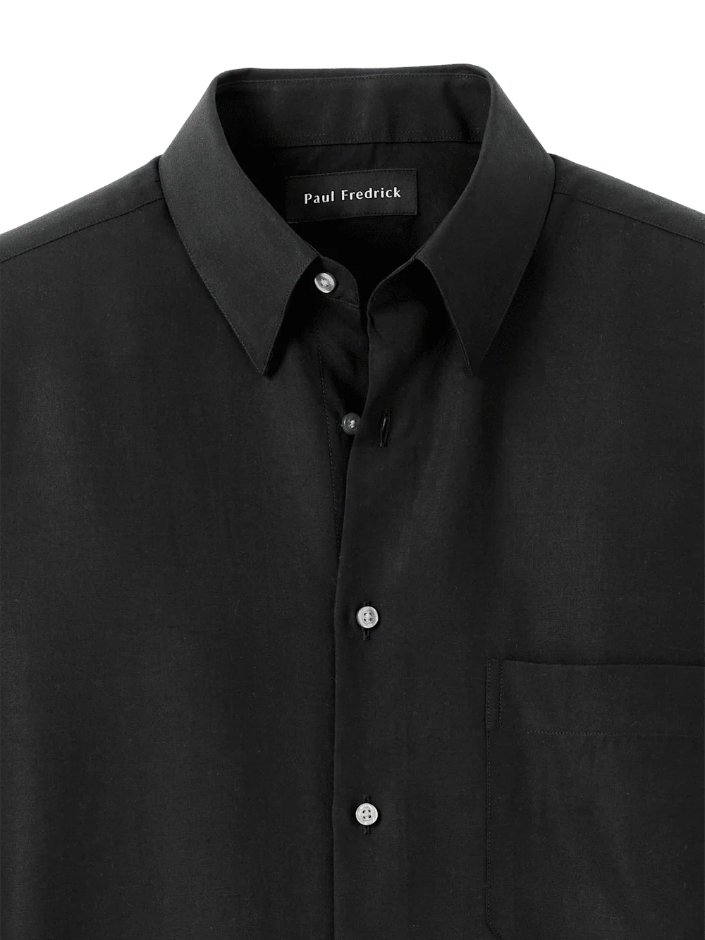 Lyocell Solid Casual Shirt - Black - Image 6