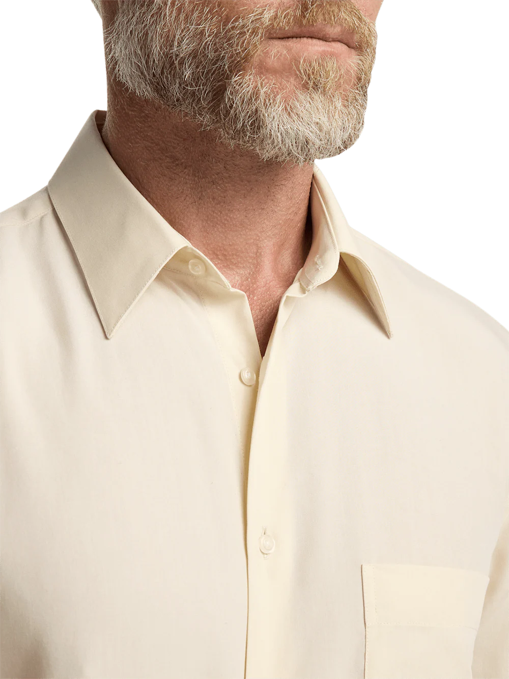 Lyocell Solid Casual Shirt - Ivory - Image 3