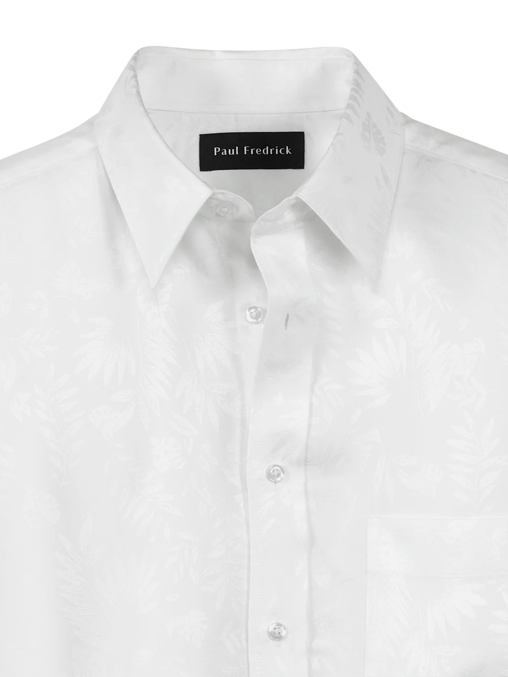 Lyocell Solid Jacquard Casual Shirt - White - Image 6