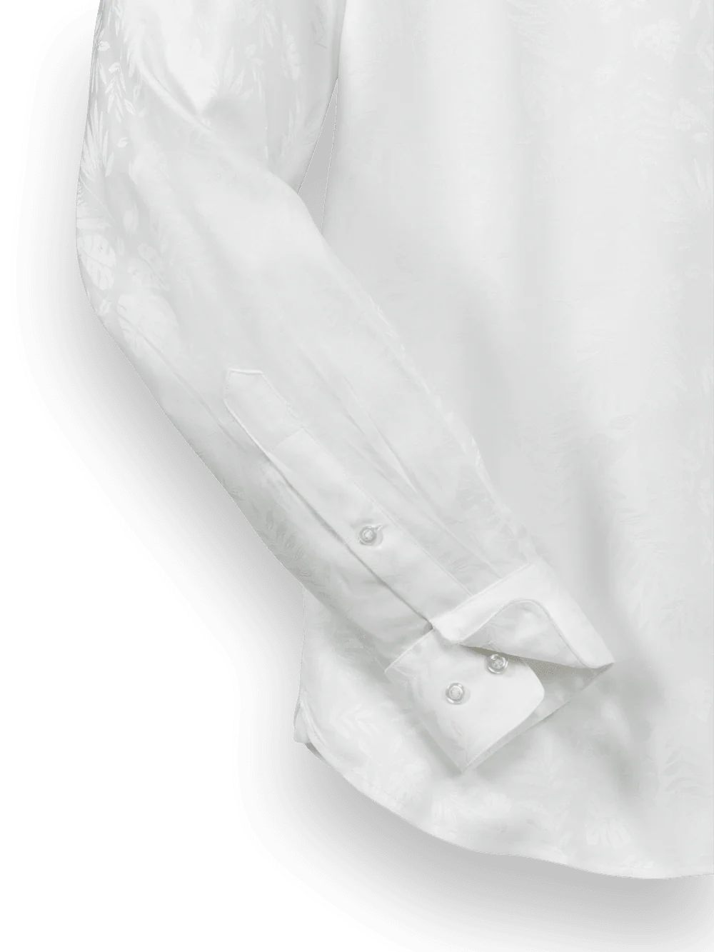 Lyocell Solid Jacquard Casual Shirt - White - Image 7