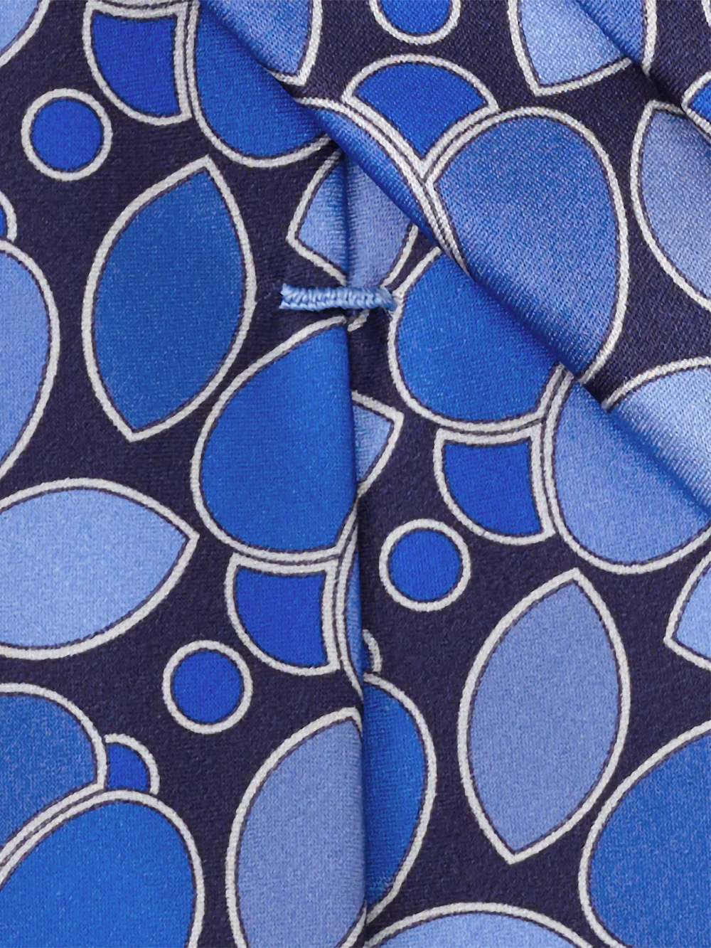 Medallion Printed Italian Silk Tie - Blue - Image 4