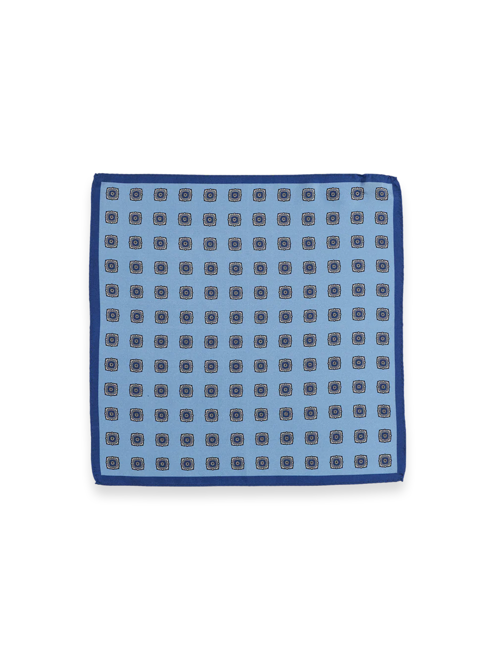 Medallion Silk Pocket Square - Blue Multi - Image 2