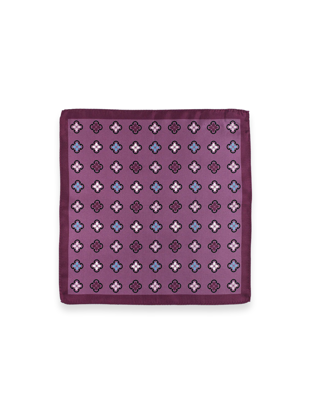 Medallion Silk Pocket Square - Purple Multi - Image 2