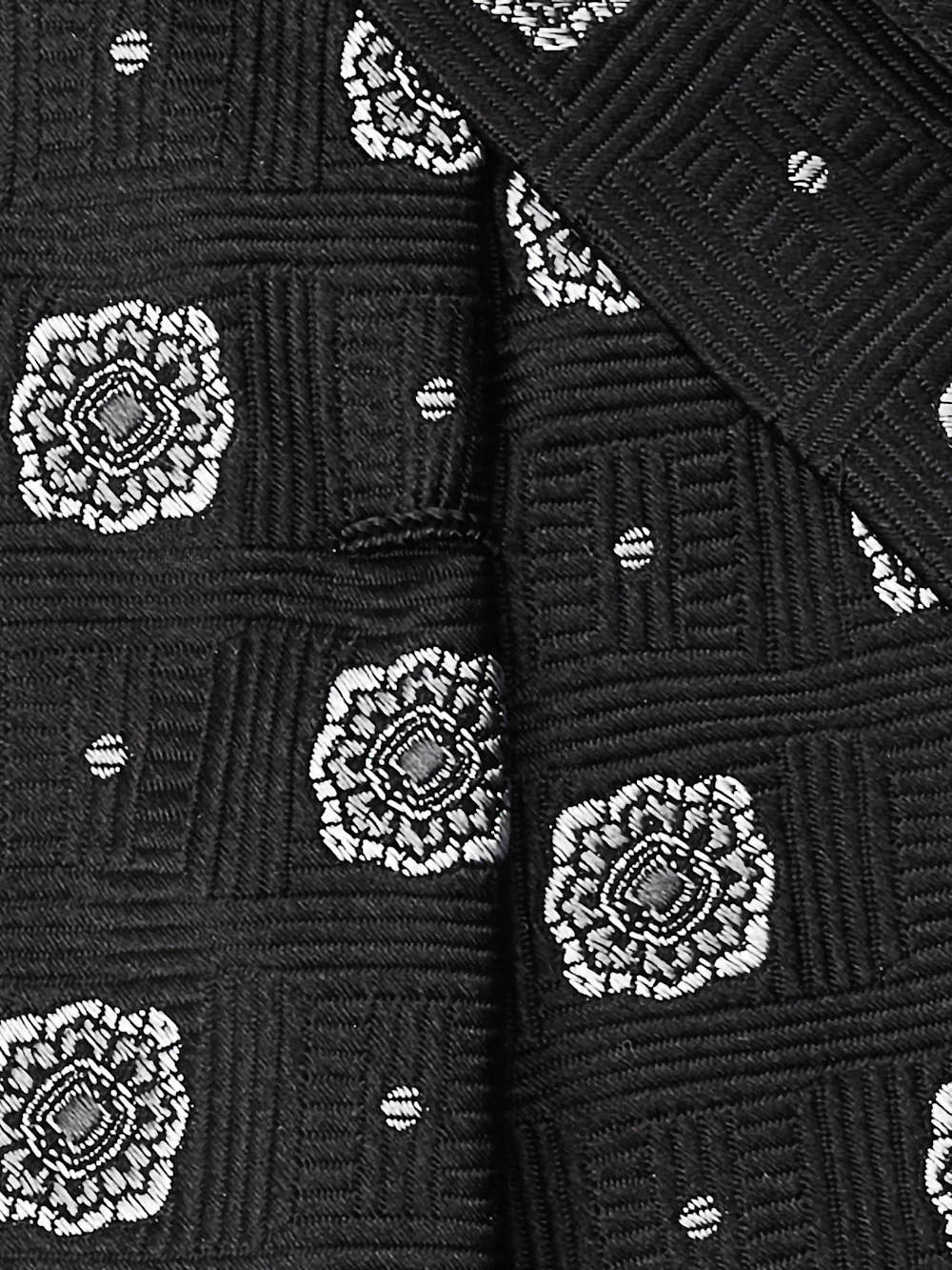 Medallion Woven Silk Tie - Black - Image 4