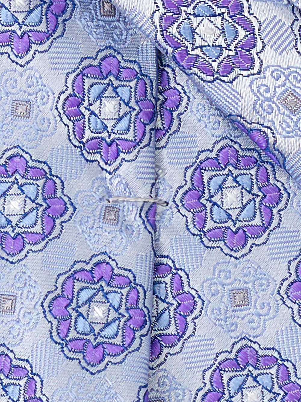 Medallion Woven Silk Tie - Purple - Image 4