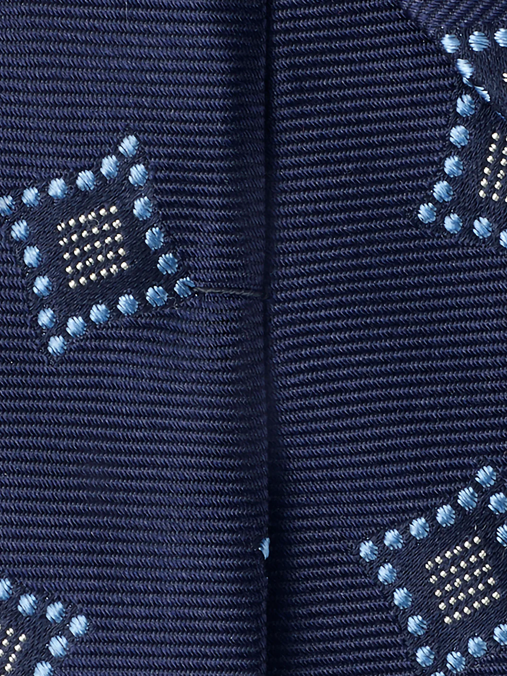 Medallion Woven Silk Tie - Navy - Image 3