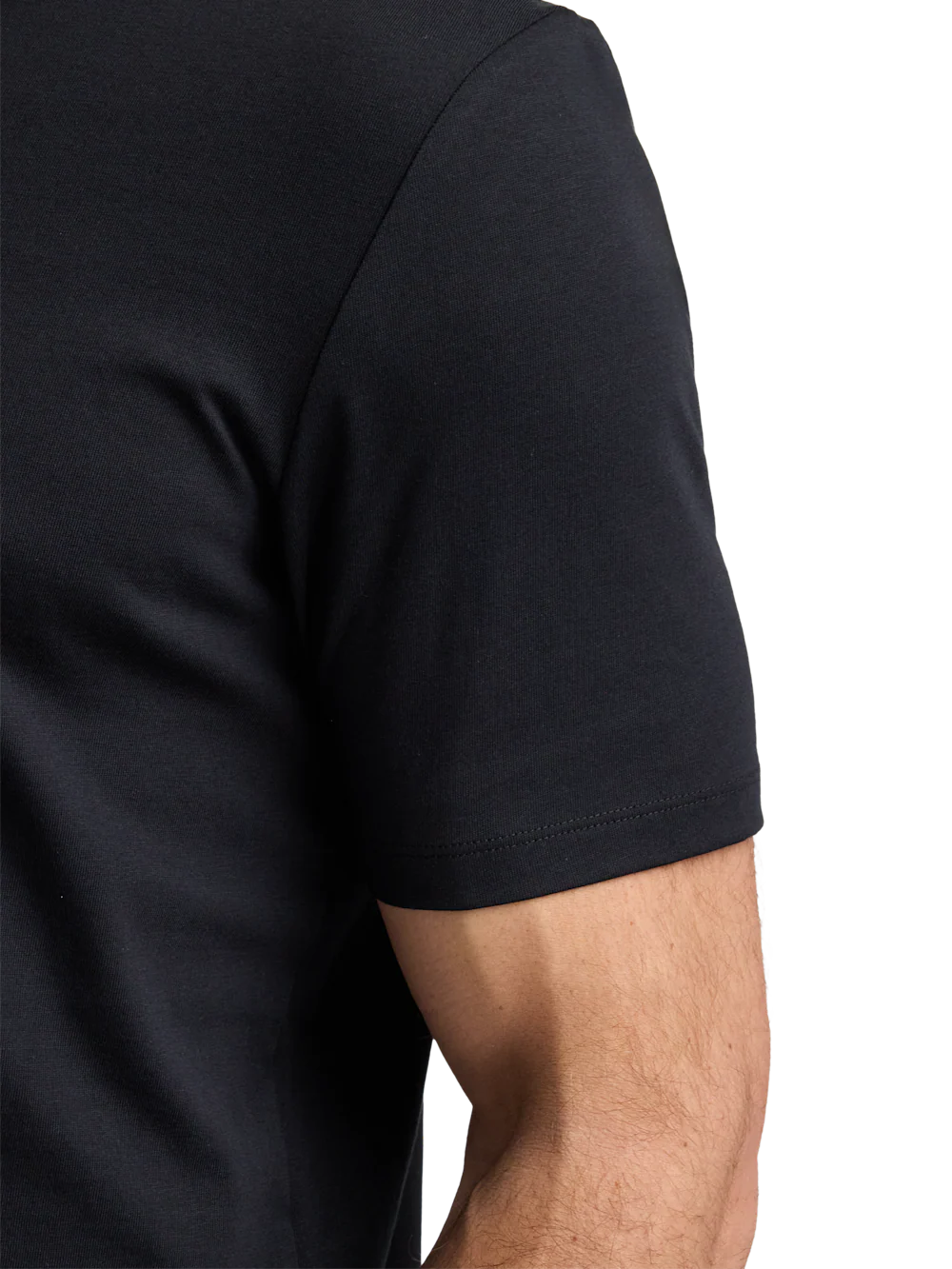 Mercerized Cotton Three Button Polo - Black - Image 5