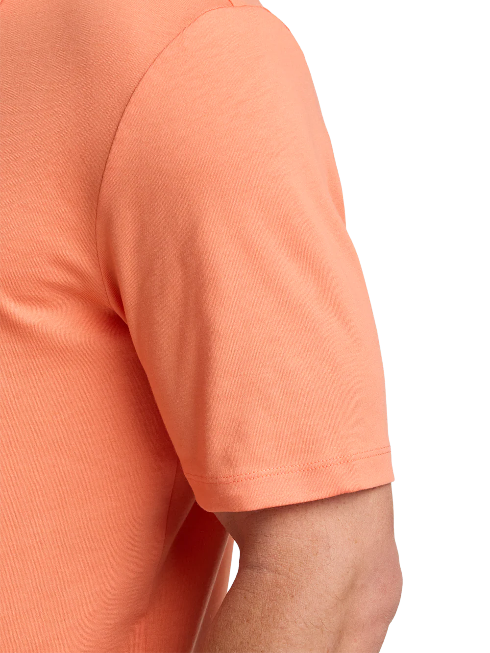 Mercerized Cotton Three Button Polo - Melon - Image 5