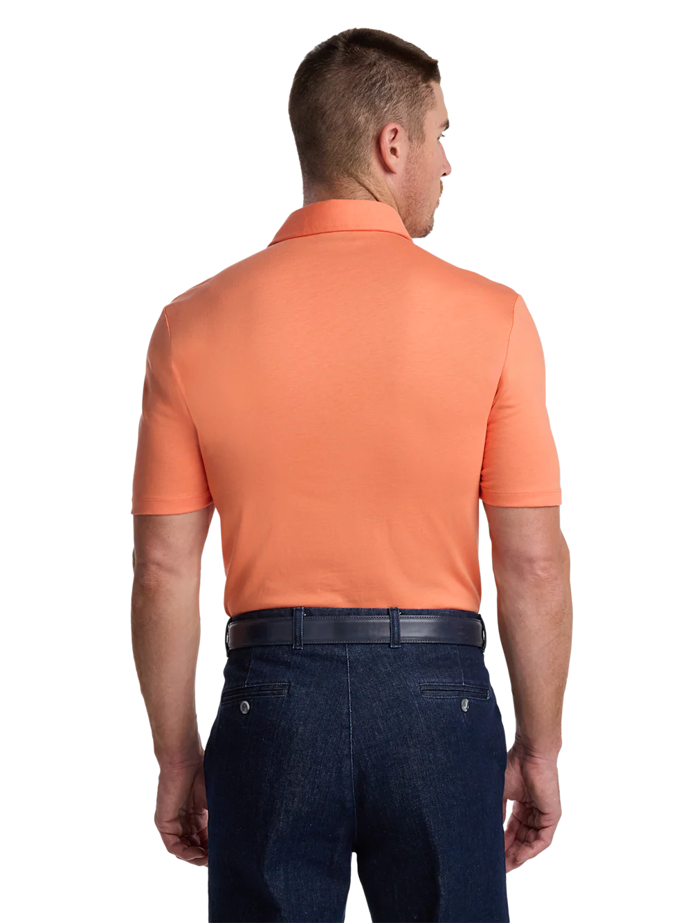 Mercerized Cotton Three Button Polo - Melon - Image 6