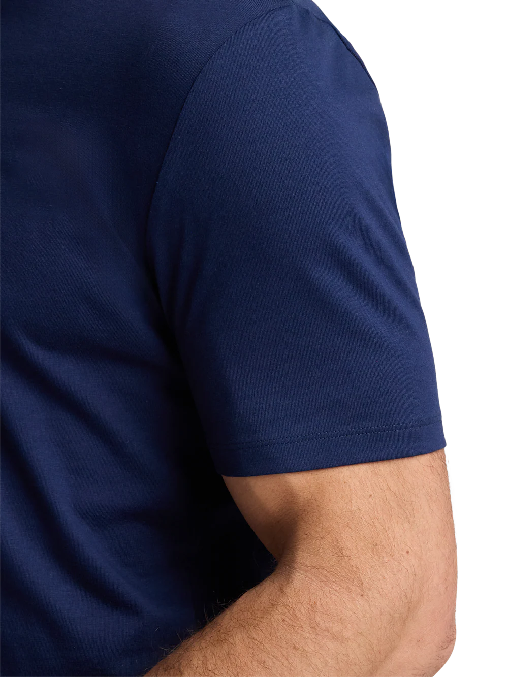 Mercerized Cotton Three Button Polo - Navy - Image 5