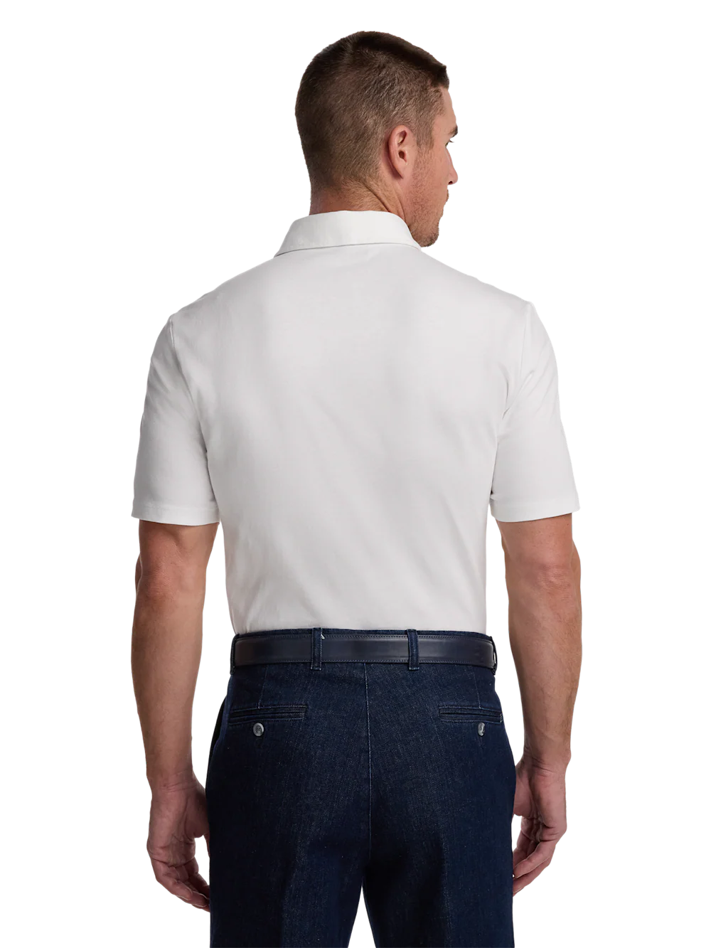 Mercerized Cotton Three Button Polo - White - Image 6