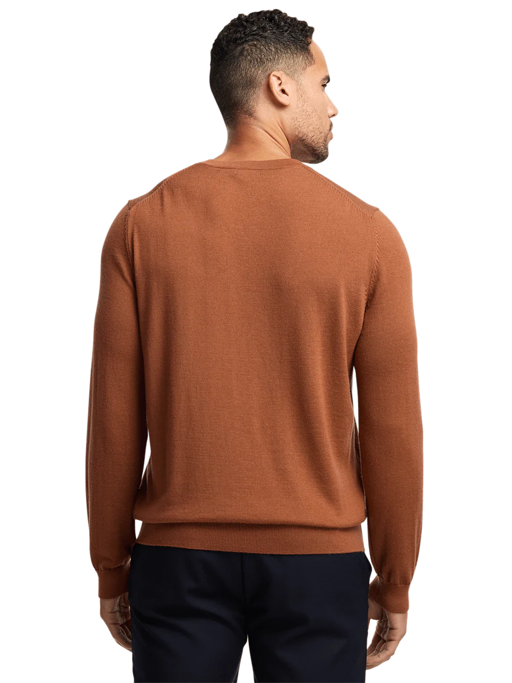 Merino Wool V-neck Sweater - Copper - Image 5