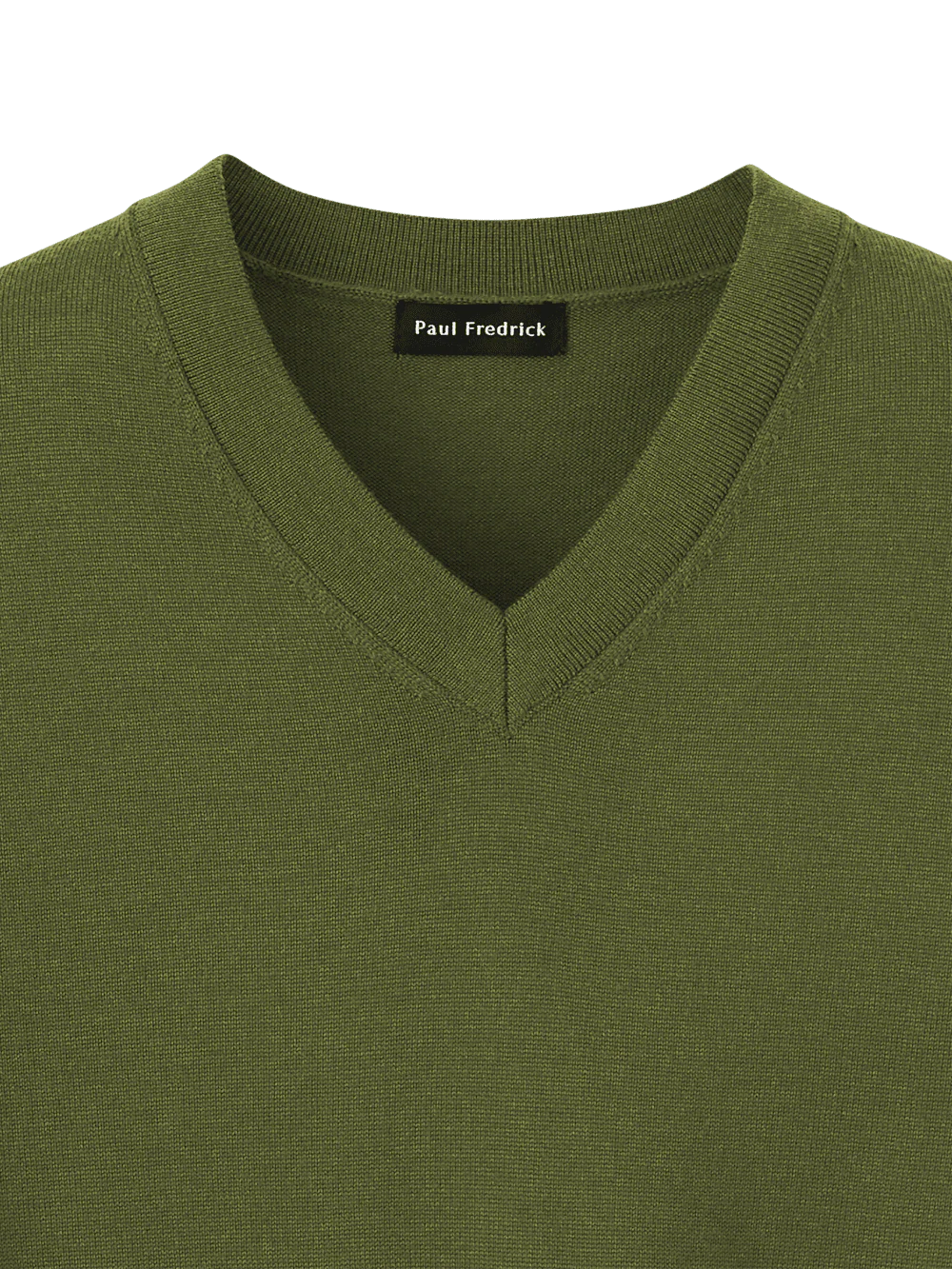 Merino Wool V-neck Sweater - Green - Image 6