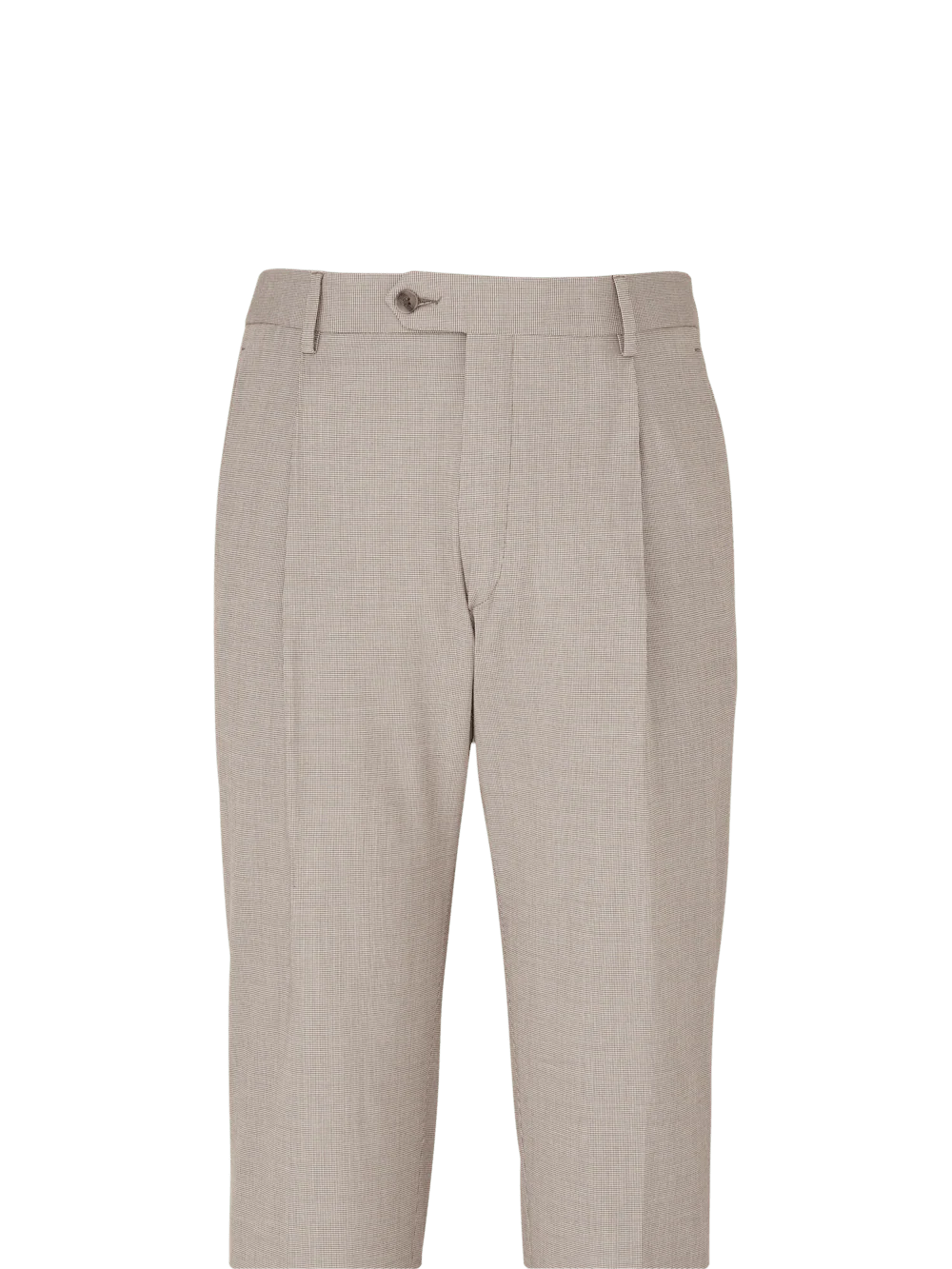 Microfiber Check Single Pleat Pants - Navy - Image 2